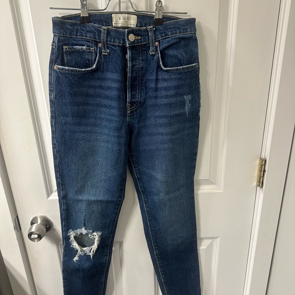 Free people Distressed Blue Jeans